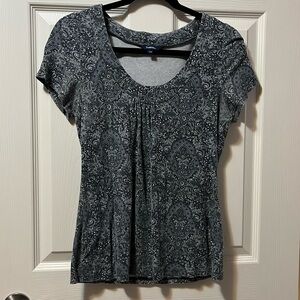 Women's Paisley Top Small-Medium Reitmans Blue Green White Stretchy Flowy